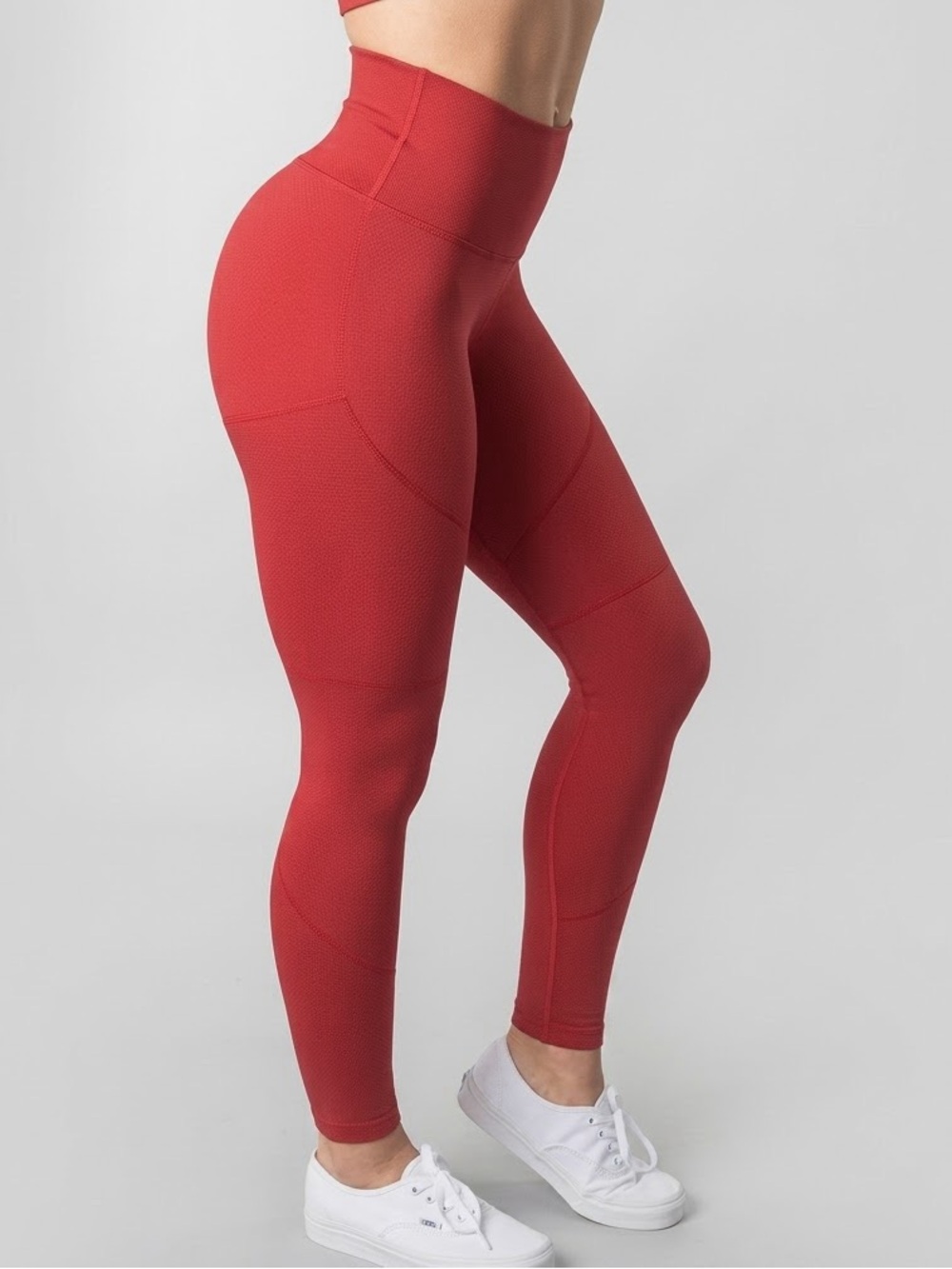 Alphalete Revival Seamless Leggings Red High Rise Contour Gym Women’s M